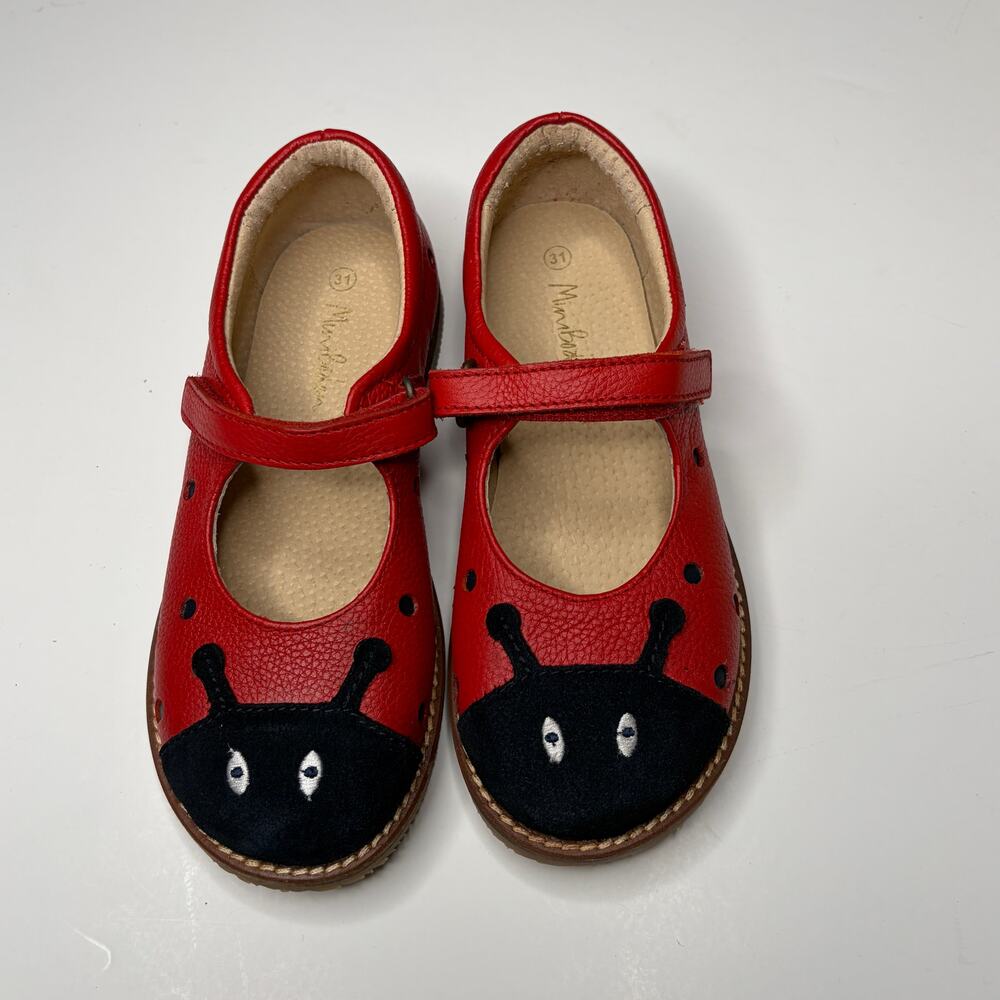 Mini Boden Red Ladybug Mary Jane Shoes Girls 13 - Picture 5 of 6